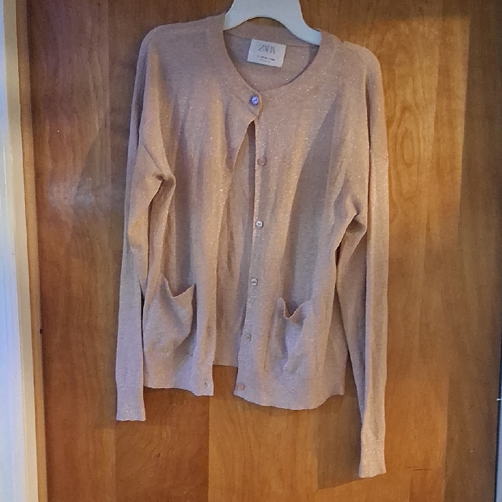 ZARA Girl's Glitter Cardigan.